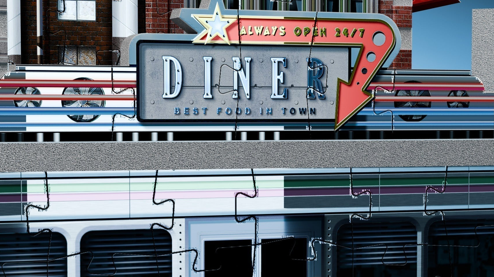 Step Back in Time: The 1950s Diner 3D Puzzle by Wrebbit3D
