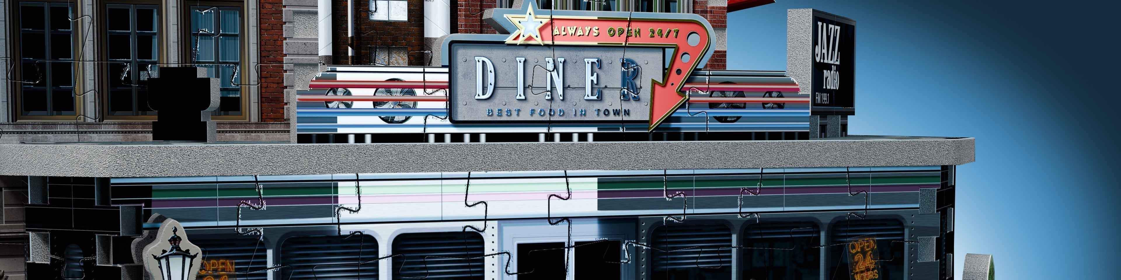 Step Back in Time: The 1950s Diner 3D Puzzle by Wrebbit3D